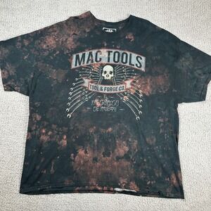 MAC TOOLS T Shirt Mens 3XL Tool & Forge Co Bleached Splatter Distressed Skull